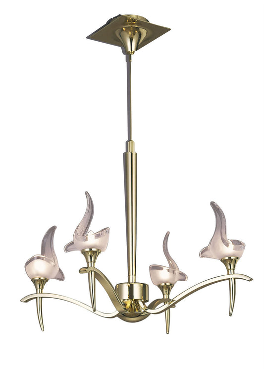 Mantra Viena 53cm Telescopic Pendant Round 4 Light G9, Polished Brass