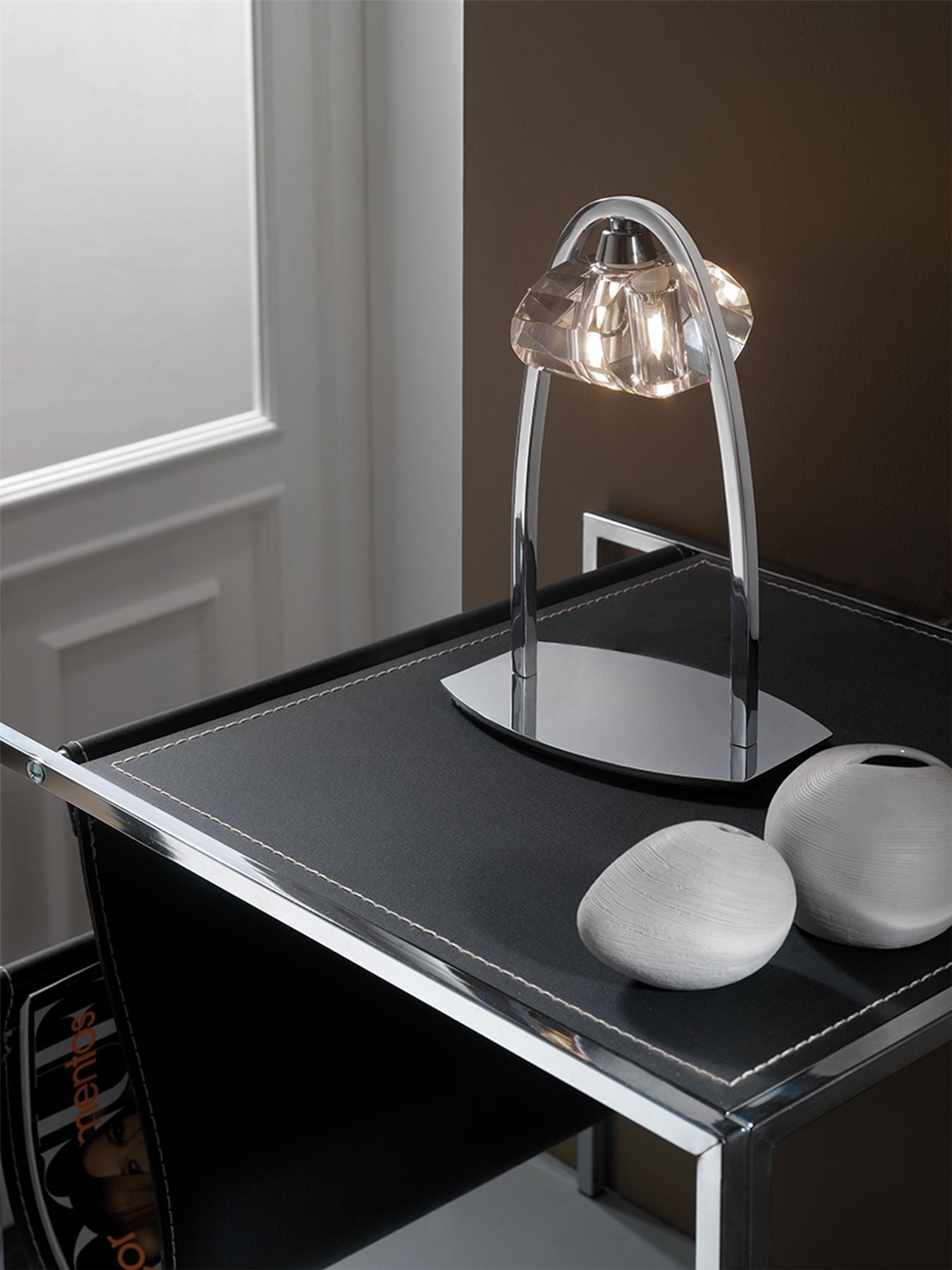 Mantra M0425 Alfa Large Table Lamp 1 Light G9, Polished Chrome