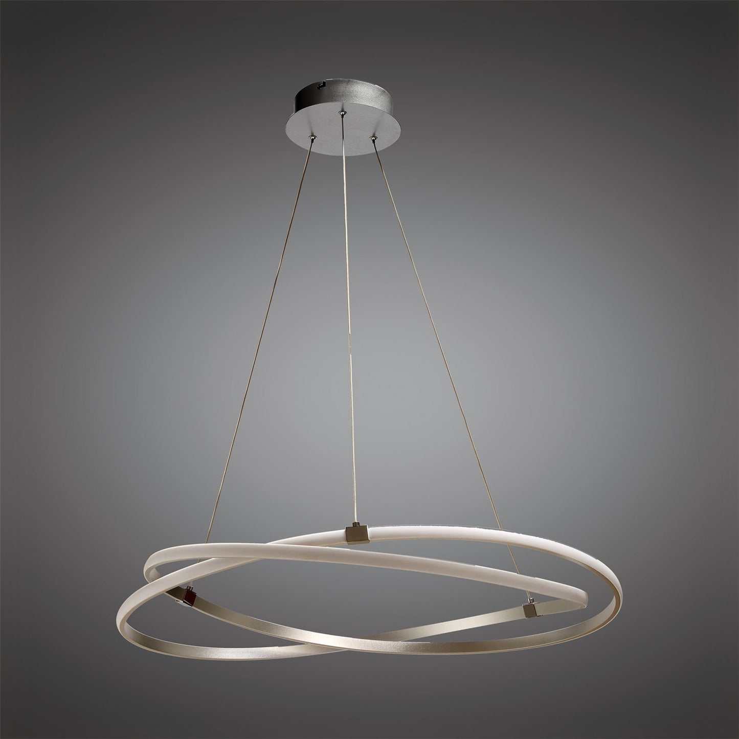 Mantra M5380 Infinity Pendant 42W LED 3000K, 3400lm, Silver/Polished Chrome/White Acrylic, 3yrs Warranty
