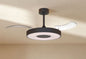 Coin Fan M 49cm 40W LED Dimmable Ceiling With Built-In 30W DC Fan, 3000-5000K Remote, APP, Alexa & Google Voice Control, 6400lm, Black