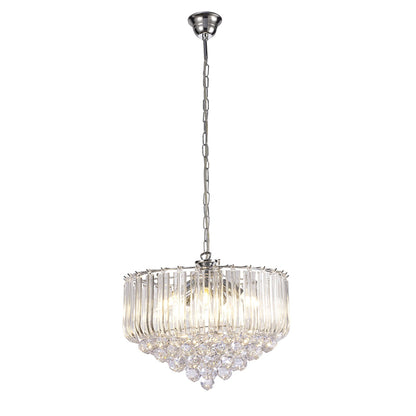 Deco Lana Pendant with Acrylic Spheres, 5 Light E14 Polished Chrome Finish