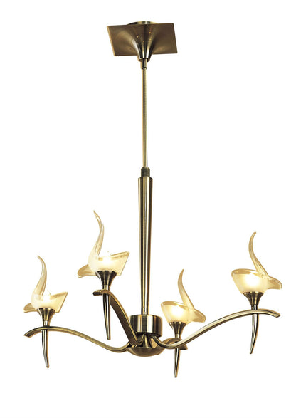 Mantra Viena 53cm Telescopic Pendant Round 4 Light G9, Antique Brass