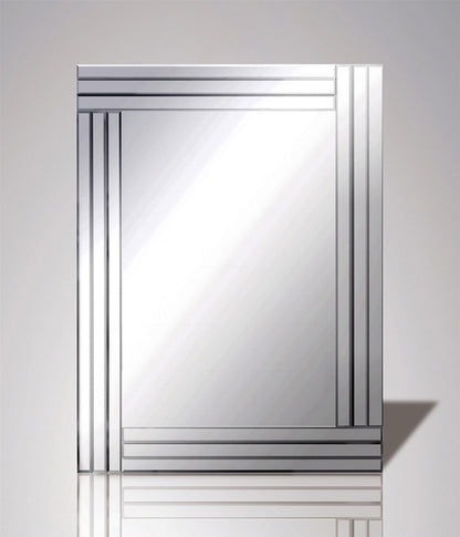 Diyas Home Estin 60cm x 80cm Ribbed Detailed Mirror (Can Only Be Shipped On A Pallet, Additional Charges May Apply.) Mirrors