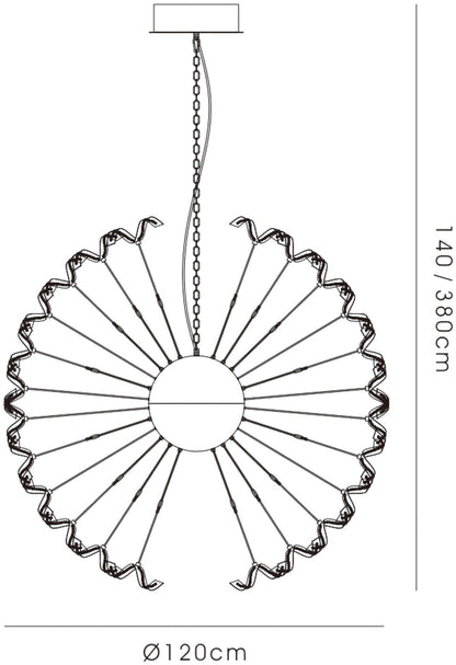 Diyas Esme 120cm  54 Light G4 Polished Chrome/Crystal, NOT LED/CFL Compatible Item Weight: 40kg Ceiling Pendant Light Fitting