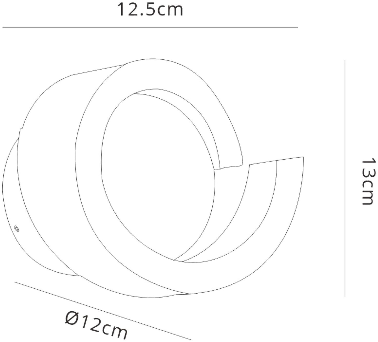 Mantra Tsunami 1 Light Round Wall Light, 12W LED, 3000K, 900lm, Sand White, 3yrs Warranty