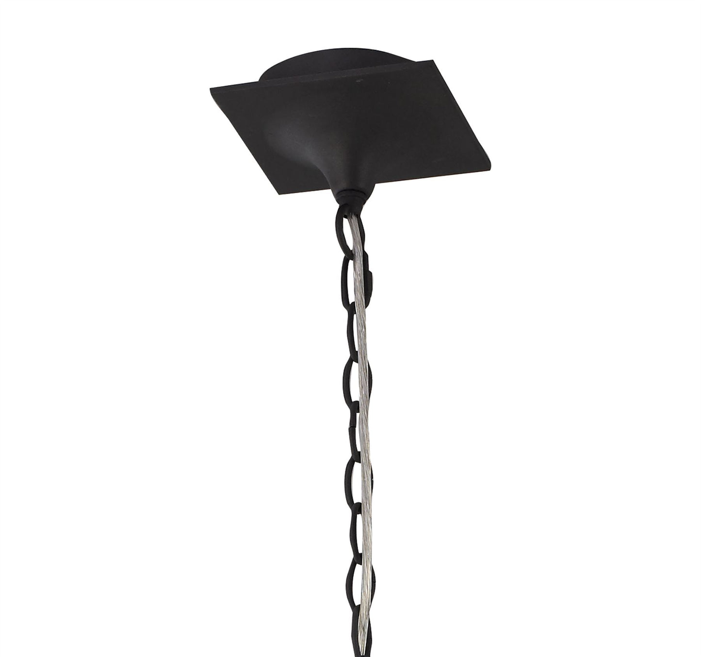 Mantra M1150 Eve Linear Pendant 2 Arm 4 Light E27, Anthracite with White Oval Shades