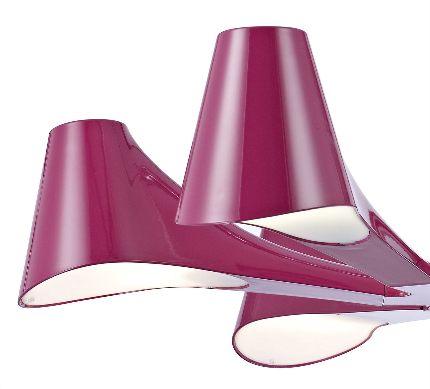 Mantra Ora 77cm Telescopic Convertible To Semi Flush 6 Light E27, Gloss Purple/White Acrylic/Polished Chrome, CFL Lamps INCLUDED