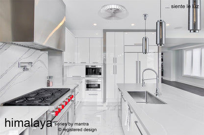 Himalaya 63cm 70W LED Dimmable Light With Built-In 35W DC Reversible Fan, Remote, APP & Alexa/Google Voice Control, 4900lm, Silver, 5yrs Warranty