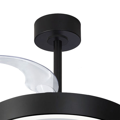 Niseko Fan M 49cm 50W LED Dimmable Ceiling Light With Built-In 30W DC Fan, 2700-5000K Remote Control, 5500lm, Black, 5yrs Warranty