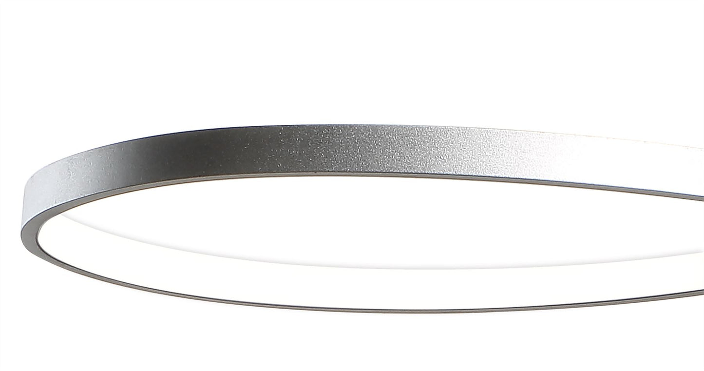 Mantra M5002 Nur XL Rectangular Semi Ceiling 50W LED 3000K, 3900lm, Silver/Frosted Acrylic/Polished Chrome, 3yrs Warranty - M5002 Ceiling