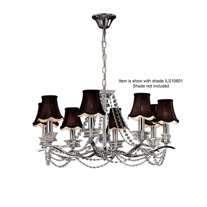 Diyas Nydia 75cm  8 Light E14 Polished Chrome/Crystal Ceiling Pendant Light Fitting