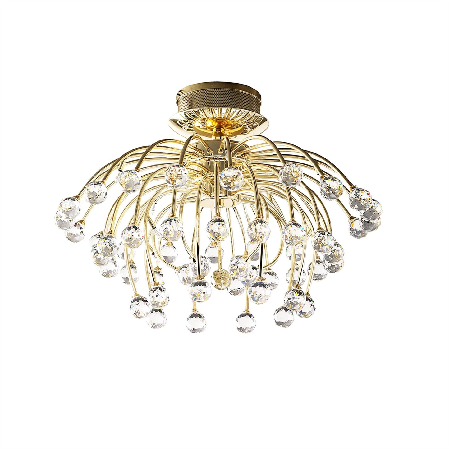 Diyas Xeena 60cm  10 Light G4 French Gold/Crystal, NOT LED/CFL Compatible Ceiling Light Fitting