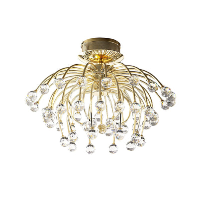 Diyas Xeena 60cm  10 Light G4 French Gold/Crystal, NOT LED/CFL Compatible Ceiling Light Fitting