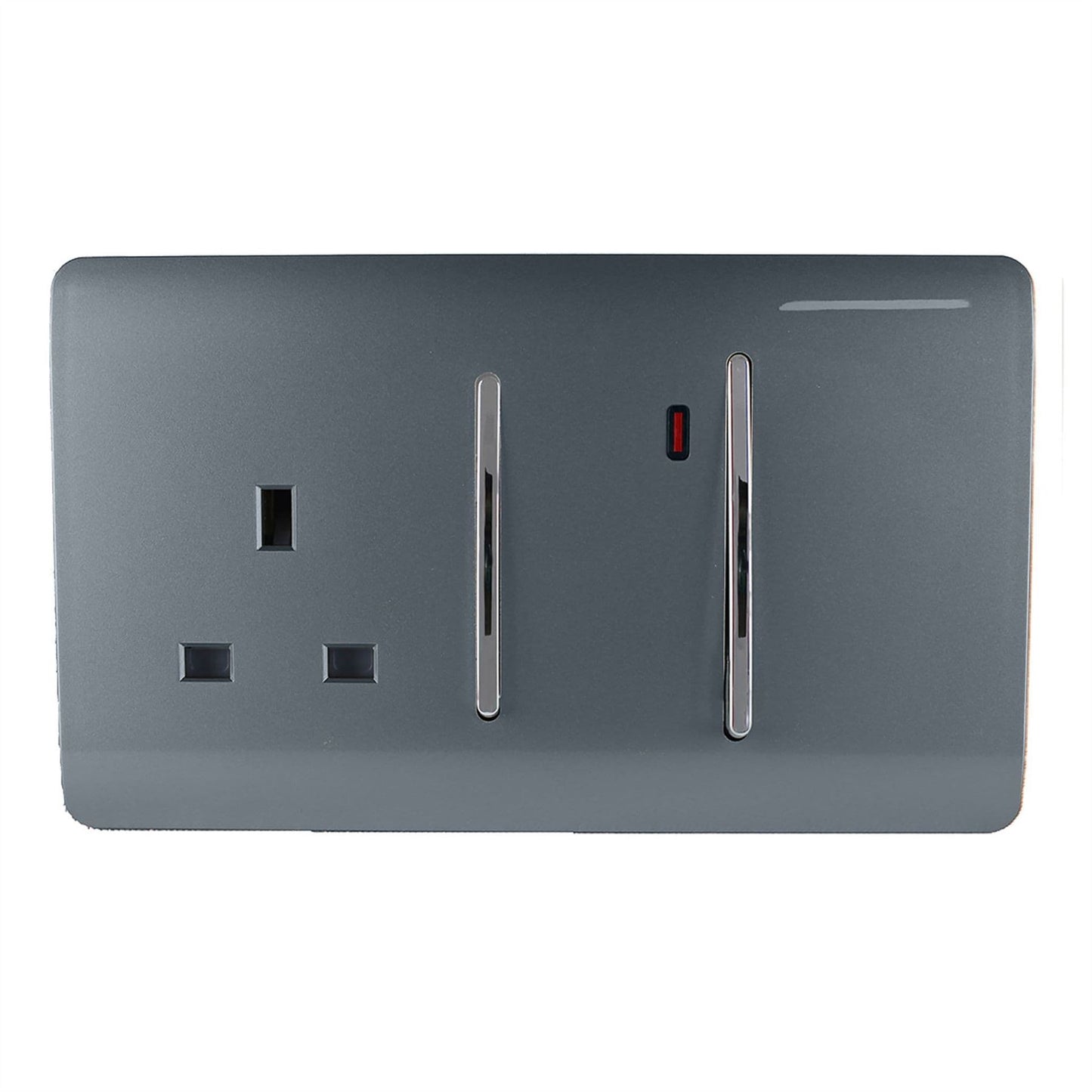 Trendi Artistic Modern Glossy 45 A Cooker Switch & Plug Socket Inc Neon Insert Warm Grey