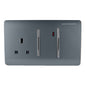 Trendi Artistic Modern Glossy 45 A Cooker Switch & Plug Socket Inc Neon Insert Warm Grey