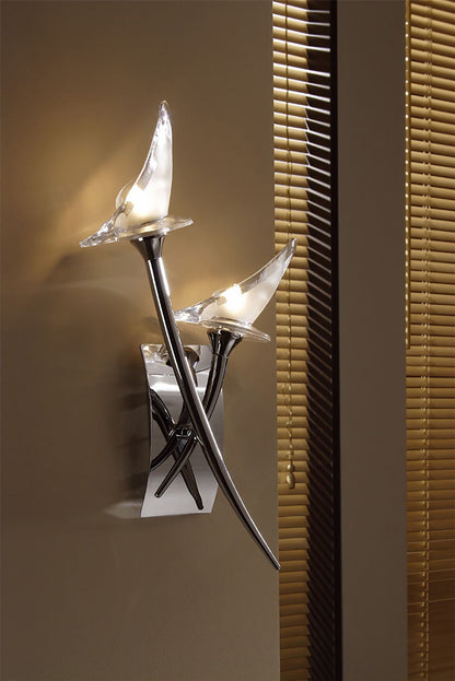 Mantra Flavia Wall Light Switched 2 Light G9, Polished Chrome