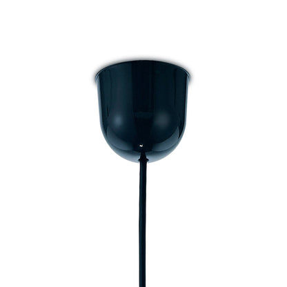 Deco Dako Black Pendant 1 Light E27 with 200 x 150mm Metallic Gun Metal Finish Cylinder Shade, c/w Ceiling Bracket