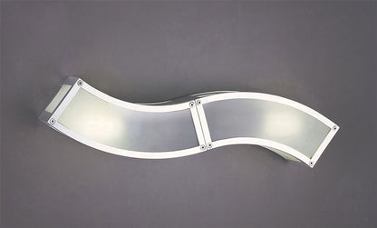 Mantra M0394 Duna E27 Wall Light 2 Light E27, Polished Chrome/White Acrylic