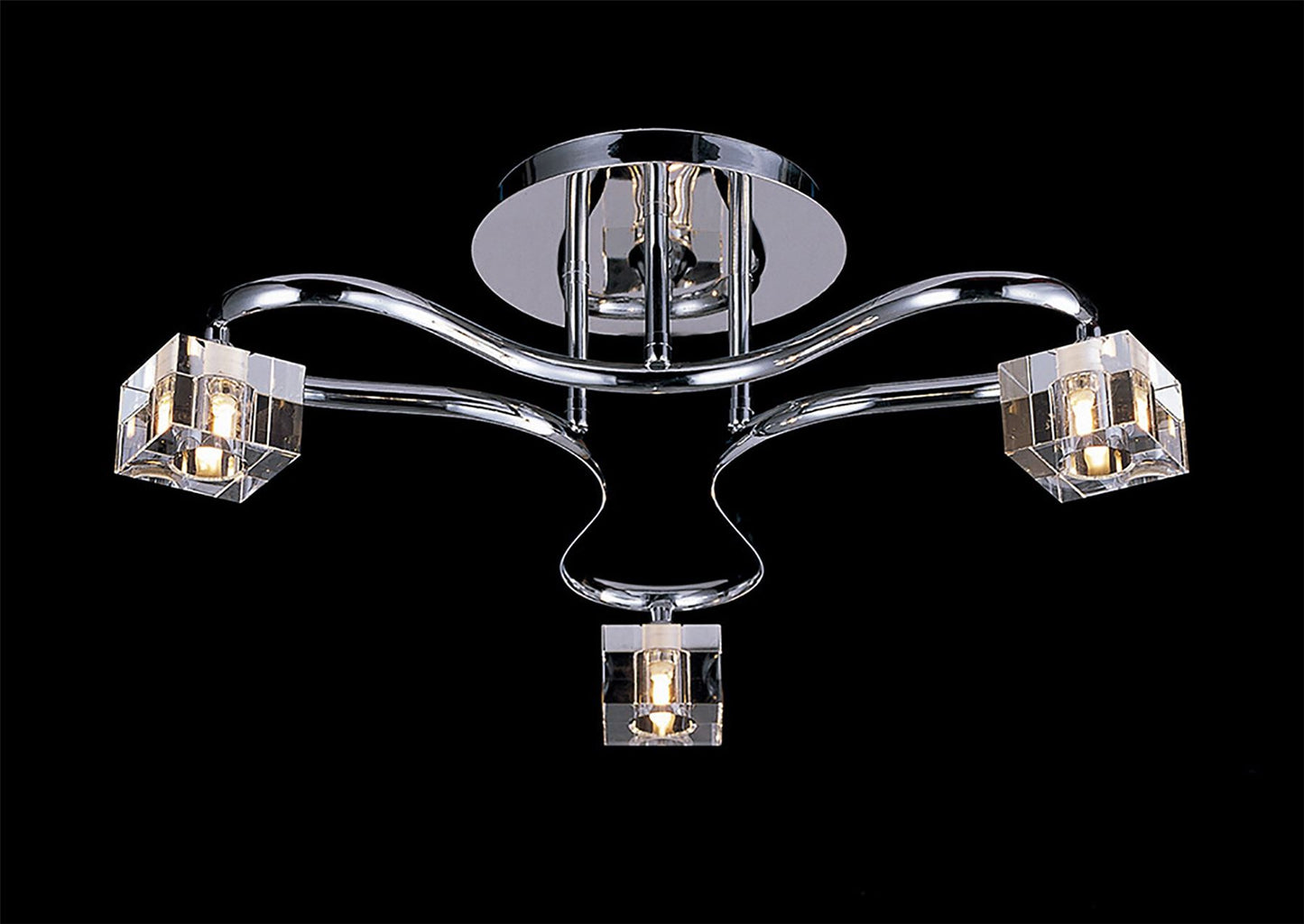 Diyas Sisco 54cm Semi Flush Round 3 Light G9 Polished Chrome