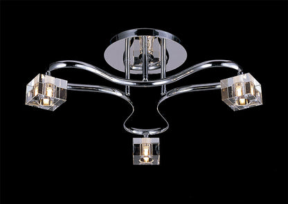 Diyas Sisco 54cm Semi Flush Round 3 Light G9 Polished Chrome