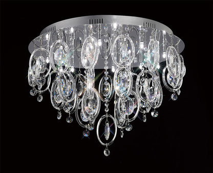 Diyas Solana 59cm  18 Light G4 Polished Chrome/Crystal, NOT LED/CFL Compatible Ceiling Light Fitting