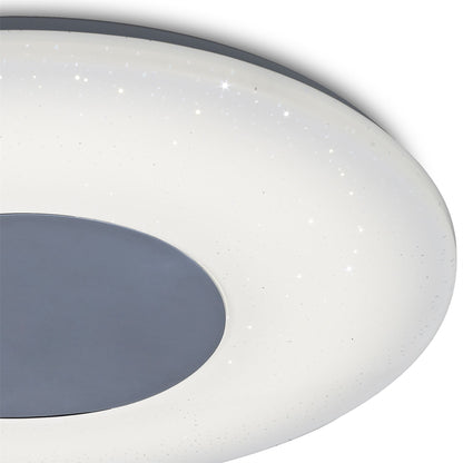 Mantra Fusion Reef I M5933 Reef Ceiling 45cm Round 48W LED 3000-6500K Tuneable, 3500lm, Remote Control Chrome/ White, 3yrs Warranty - M5933 Ceiling