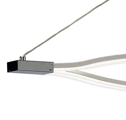 Mantra M5815 Sahara XL Linear Pendant 42W LED 3000K, 3400lm, Dimmable Silver, Frosted Acrylic, Polished Chrome, 3yrs Warranty