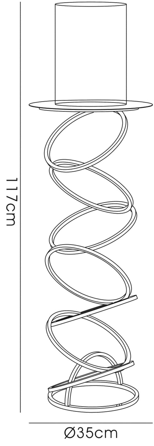 Diyas Home (DH) Zodiac Floor Lamp Candle Holder 117cm Black