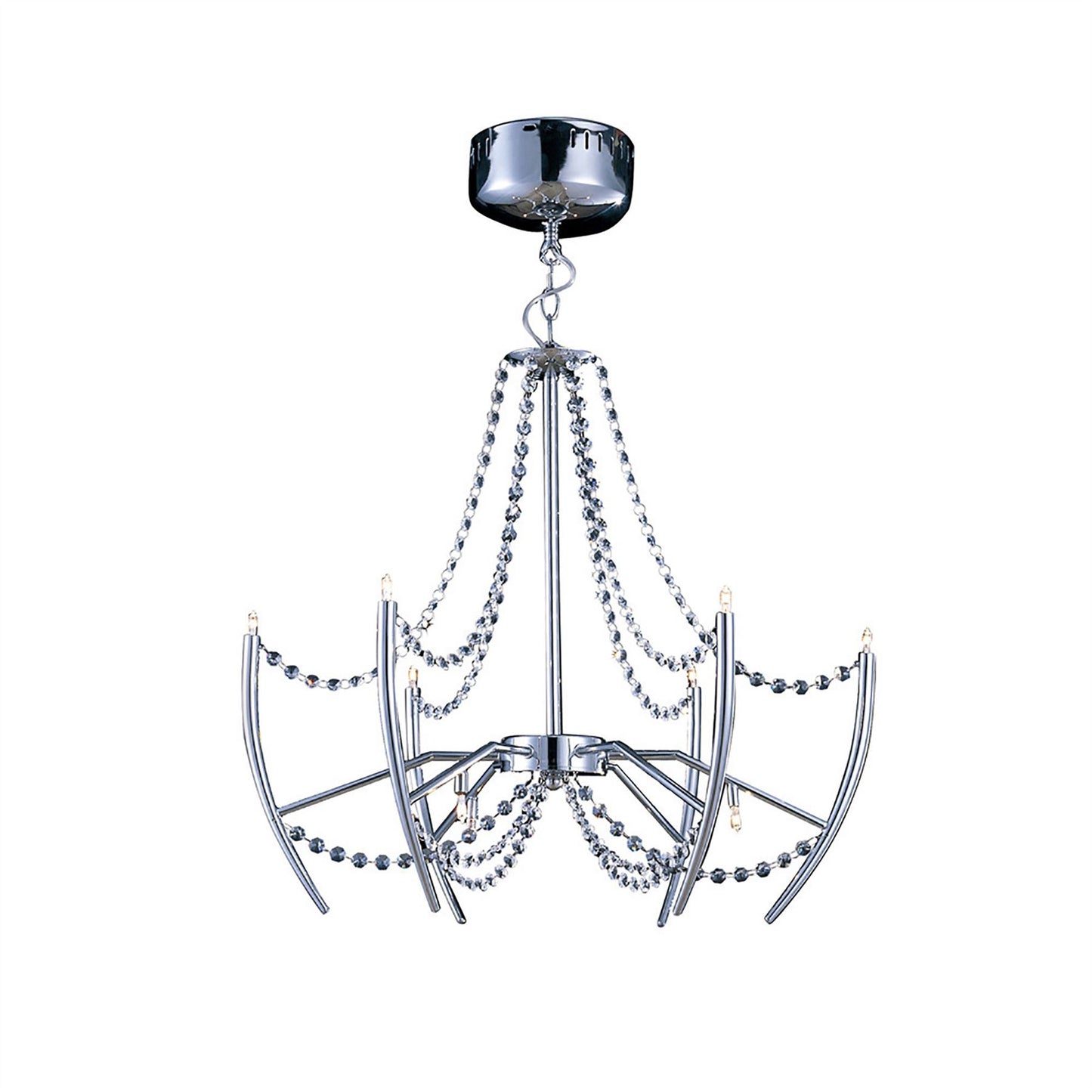 Diyas Zest 60cm  Round 9 Light G4 Polished Chrome/Crystal, NOT LED/CFL Compatible Ceiling Pendant Light Fitting