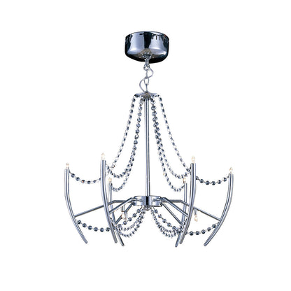 Diyas Zest 60cm  Round 9 Light G4 Polished Chrome/Crystal, NOT LED/CFL Compatible Ceiling Pendant Light Fitting