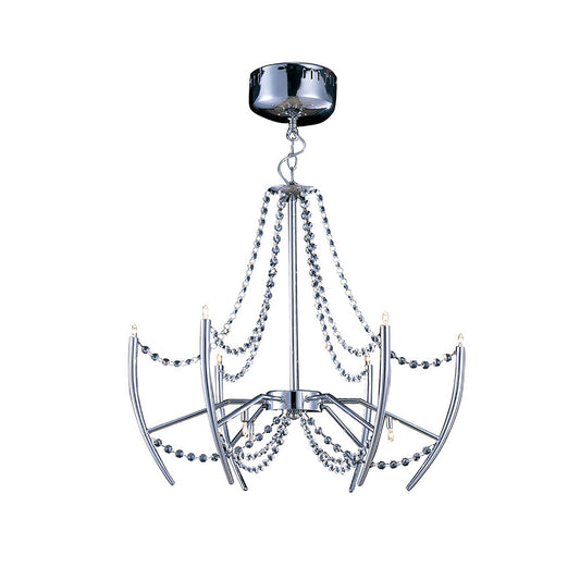 Diyas Zest 60cm  Round 9 Light G4 Polished Chrome/Crystal, NOT LED/CFL Compatible Ceiling Pendant Light Fitting