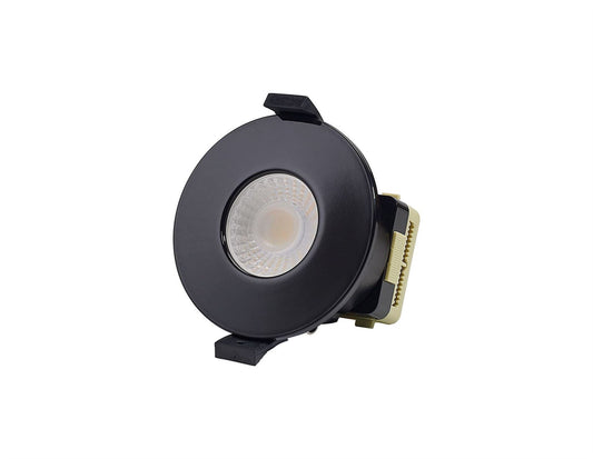 Trendi Switch Dimmable IP65 CCT LED Fire Rated Downlight in Piano Black
