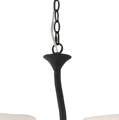 Mantra M1150 Eve Linear Pendant 2 Arm 4 Light E27, Anthracite with White Oval Shades