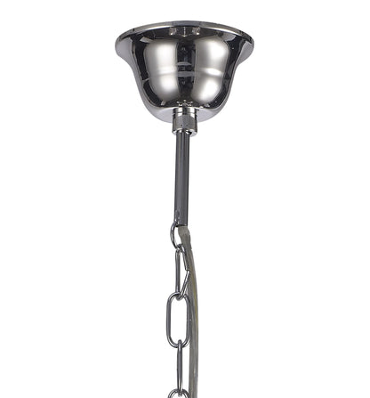 Deco Floria Chandelier with Acrylic Sconce & Acrylic Droplets 5 Light E14 Polished Chrome Finish