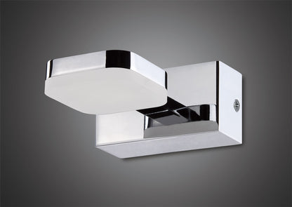 Mantra Fusion Gio Wall Light 1 Light 5W LED 3000K, 450lm, Polished Chrome/Frosted Acrylic, 3yrs Warranty