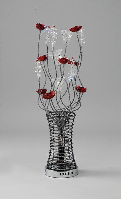 Diyas Home Rouge Aluminium (DH) Rouge Crystal Table Lamp 5 Light G4 Black/Red/Chrome, NOT LED/CFL Compatible