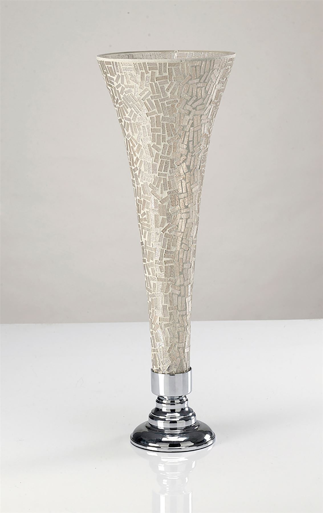 Diyas Home (DH) Trina Mosaic Vase Small Polished Chrome Mosaic