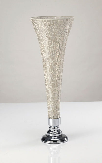 Diyas Home (DH) Trina Mosaic Vase Small Polished Chrome Mosaic