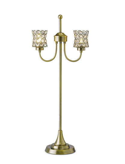 Diyas Nelson Table Lamp 2 Light G9 Antique Brass/Crystal