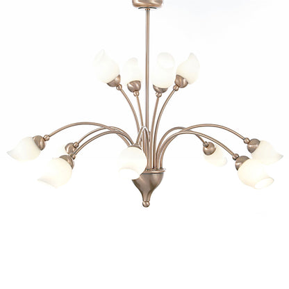 Diyas Rimini 69cm  12 Light G9 Antique Copper/Opal Glass Ceiling Pendant Light Fitting