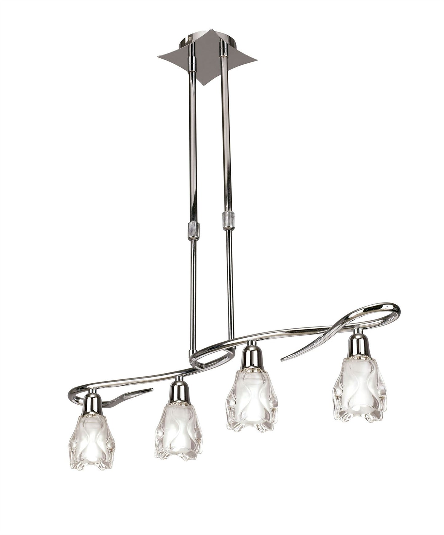 Mantra Amel Telescopic 4 Light L1, SGU10 Bar, Polished Chrome, CFL Lamps INCLUDED