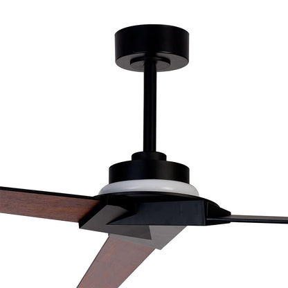 Brisa Mini 150cm 20W LED Dimmable Ceiling Light With Fan, 2700-5000K Remote & APP Control, Black/Wood, Reversible Blades, 1400lm, IP44, 5yrs Warranty