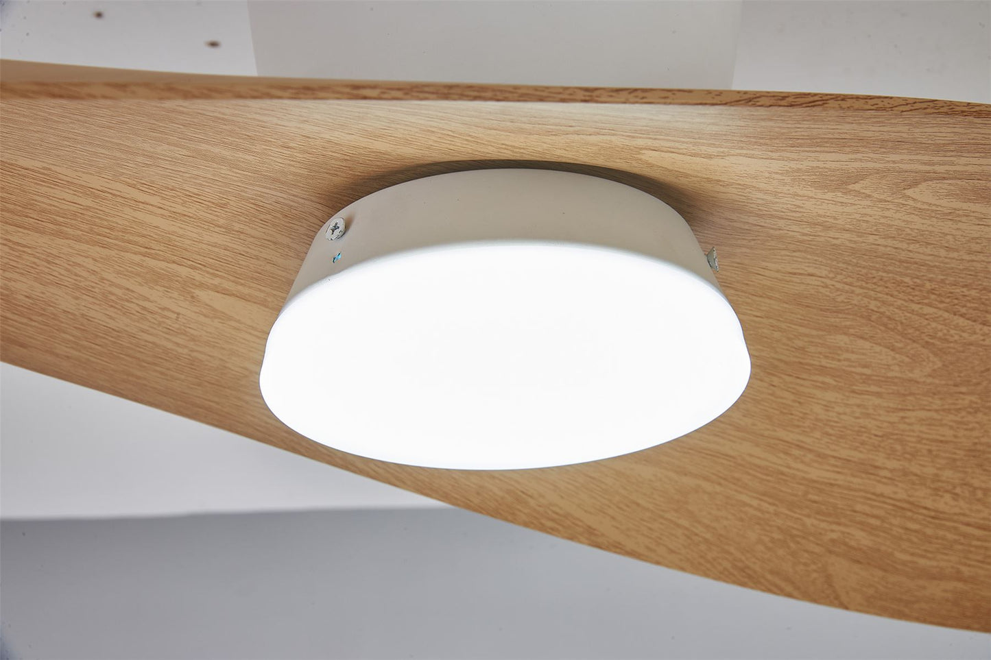 Surfer 112 x 30cm 18W LED Dimmable Ceiling Light With Built-In 40W DC Fan, 3000-5000K Remote Control, 3600lm, White/Wood, 5yrs Warranty
