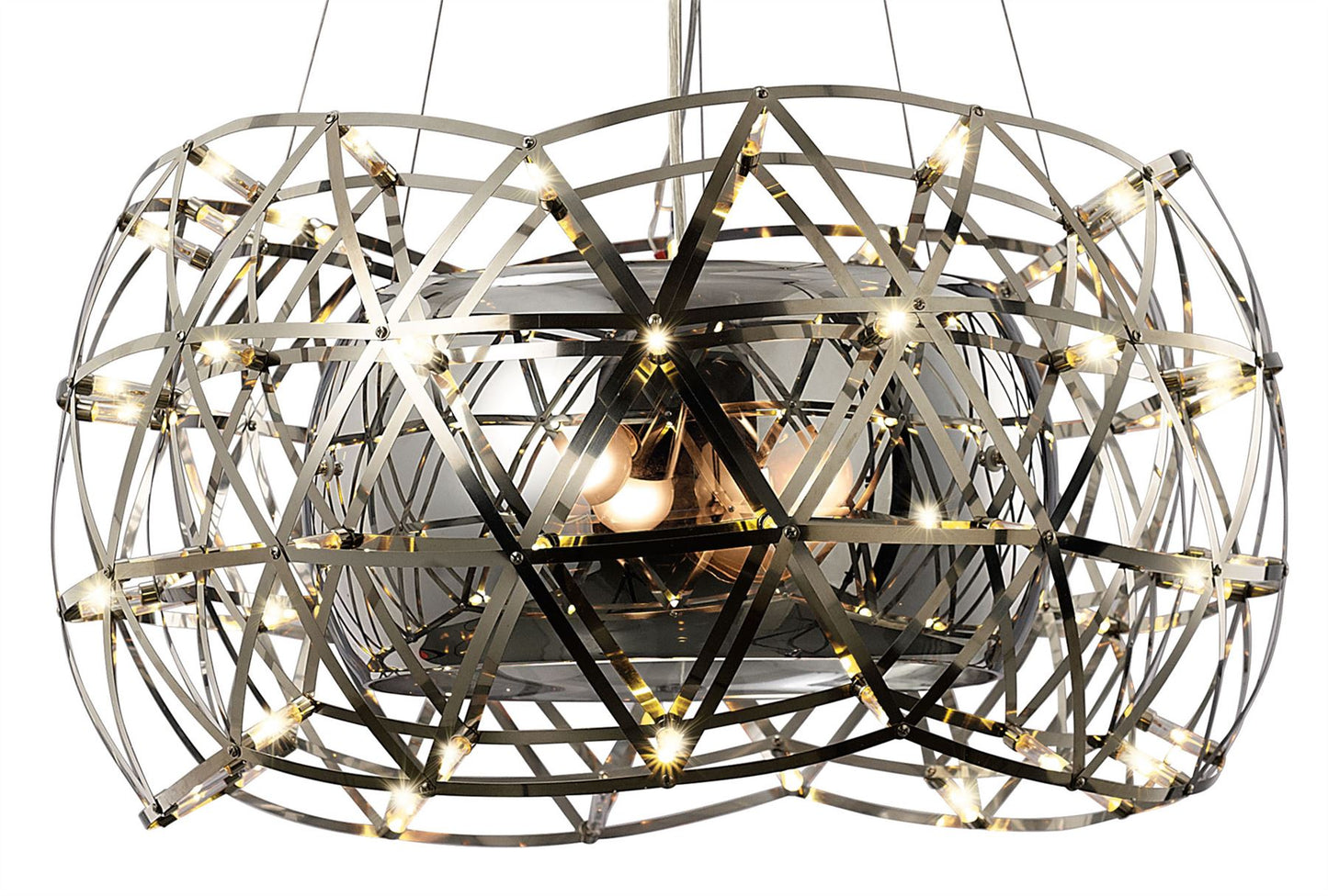 Diyas Atria 65cm  3 Light E27 with LEDs and Remote Control Stainless Steel Ceiling Pendant Light Fitting