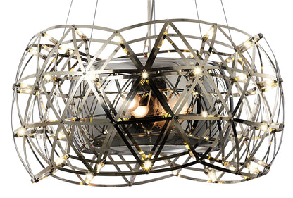 Diyas Atria 65cm  3 Light E27 with LEDs and Remote Control Stainless Steel Ceiling Pendant Light Fitting