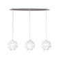 Mantra M5145 Organica Linear Pendant 3 Light E27 Line, Gloss White/Polished Chrome