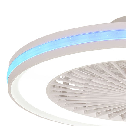 Gamer 53cm 60W LED Dimmable White/RGB Ceiling Light With Built-In 26W DC Reversible Fan, c/w Remote Control, 4200lm, White