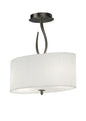 Mantra M3710 Lua Oval Semi Ceiling 2 Light E27, Satin Nickel with White Shade