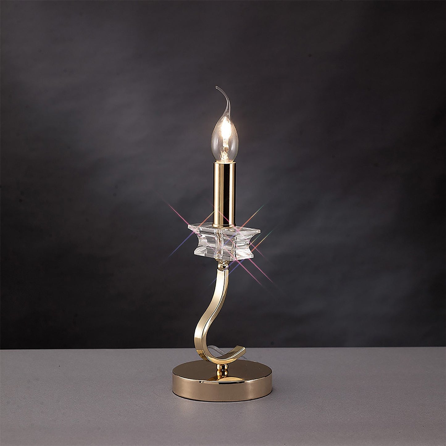 Diyas Nydia Crystal Table Lamp 1 Light E14 French Gold