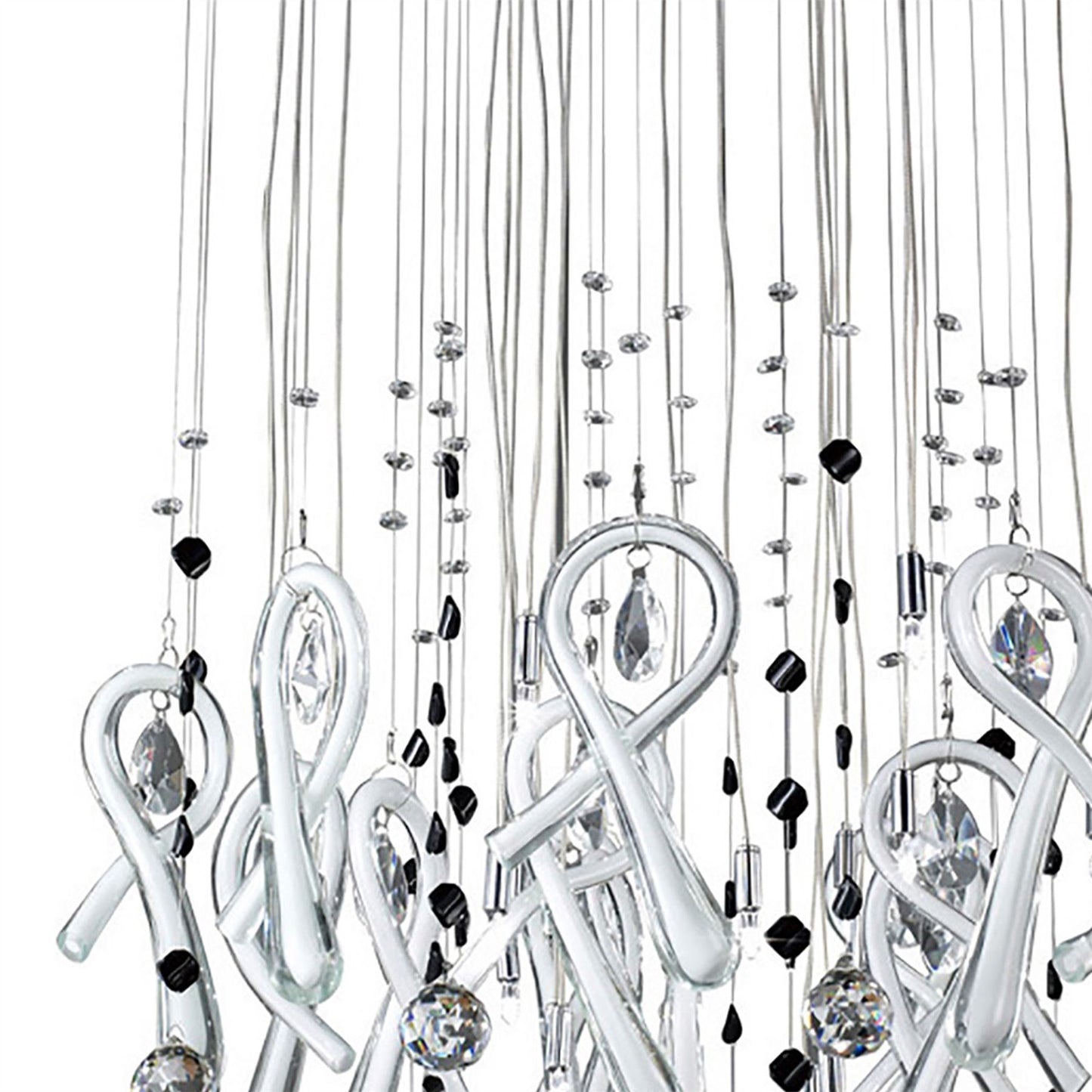 Diyas Class 60cm  Round 20 Light G4 Polished Chrome/White Glass/Crystal, NOT LED/CFL Compatible Ceiling Pendant Light Fitting